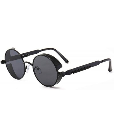 Retro Gothic Polarized Sunglasses Vintage Steampunk Round Lens Goggle Sunglasses for Men Women UV Protection - CF199QDL33E $9...