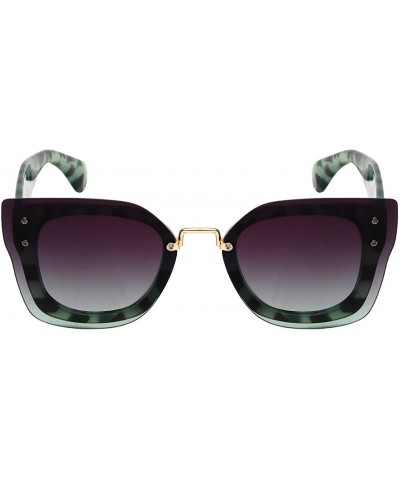 Oversized Square Frame Sunnies with Flat Lens 32173TT-FLOCR - Jelly Green Demi - CA12K7JZOAZ $5.73 Oversized