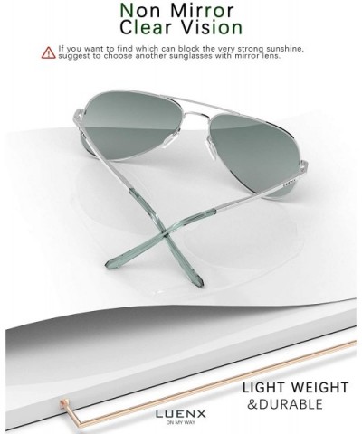 Aviator Sunglasses for Men Women Polarized - UV 400 Protection with case 60MM - Gradient Green Lens/Silver Frame - CC18ZGR63H...