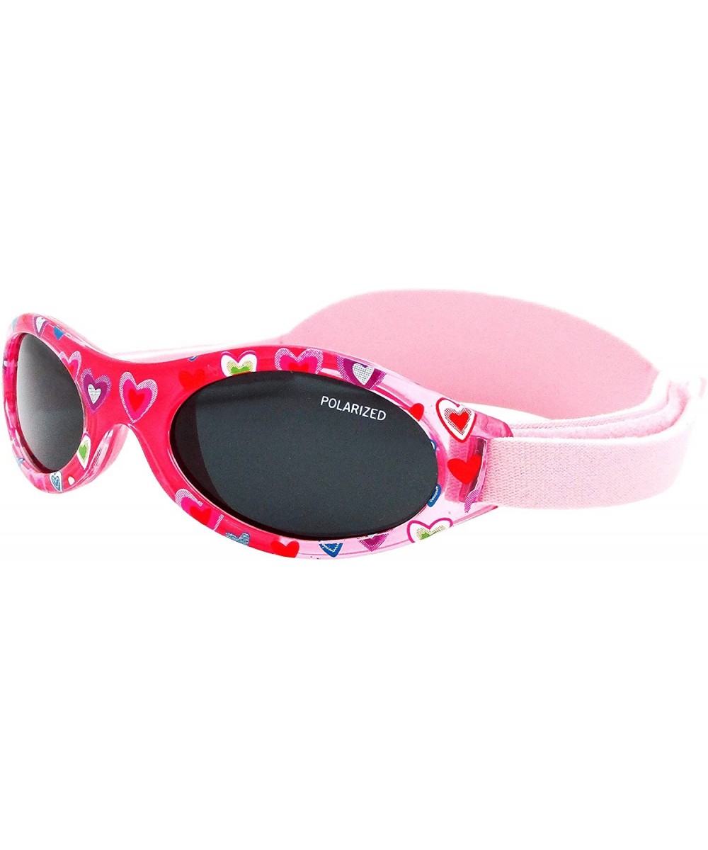 PREMIUM Sunglasses Baby 0-2 year Polarized UV Protection Adjustable Band - 07 Pink Hearts Ki30310 - C018NG4DWNL $17.88 Shield