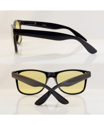 Eye-Candy Color Horn Rimmed Black Frame Spring Hinge Sunglasses A084 - Yellow - CJ189ZIQ6UU $5.45 Wayfarer