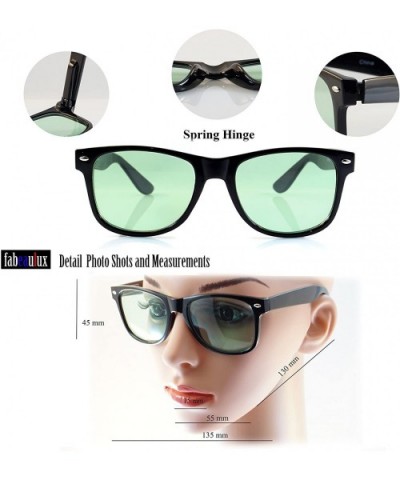 Eye-Candy Color Horn Rimmed Black Frame Spring Hinge Sunglasses A084 - Yellow - CJ189ZIQ6UU $5.45 Wayfarer