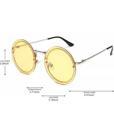 Fashion Round Metal Frame Glasses Sunglasses for Men or Women3297 - Silver-yellow - C418GDH4653 $7.74 Square