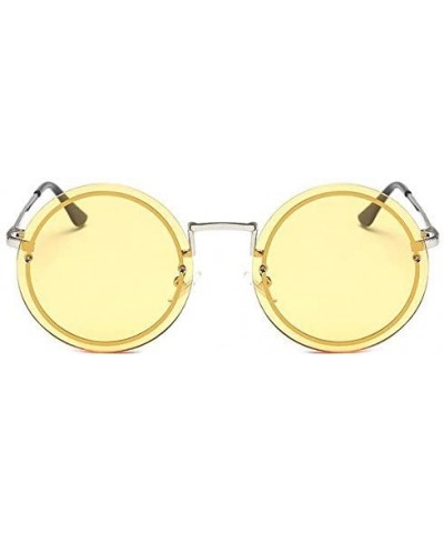 Fashion Round Metal Frame Glasses Sunglasses for Men or Women3297 - Silver-yellow - C418GDH4653 $7.74 Square