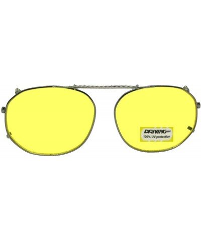 Round Square Yellow Non Polarized Clip on Sunglass - Pewter-non Polarized Yellow Lens - CK189TG6LYU $11.95 Round