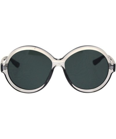 Womens Vintage Retro Fashion Sunglasses Round Circle Beveled Frame UV 400 - Grey Black (Black) - CZ193T69WG4 $6.99 Round