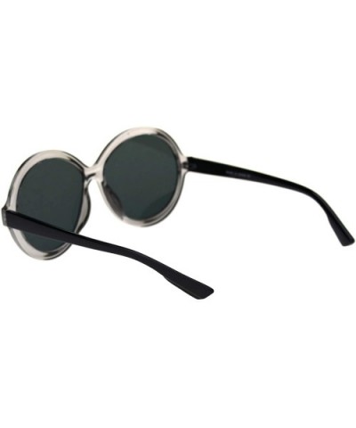 Womens Vintage Retro Fashion Sunglasses Round Circle Beveled Frame UV 400 - Grey Black (Black) - CZ193T69WG4 $6.99 Round