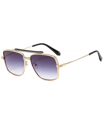 Vintage Gold Alloy Womens Sunglasses 2020 Square Pilot Luxury Gradient Style Sunglasses Ladies Shades UV400 - CR194CKGIIC $10...