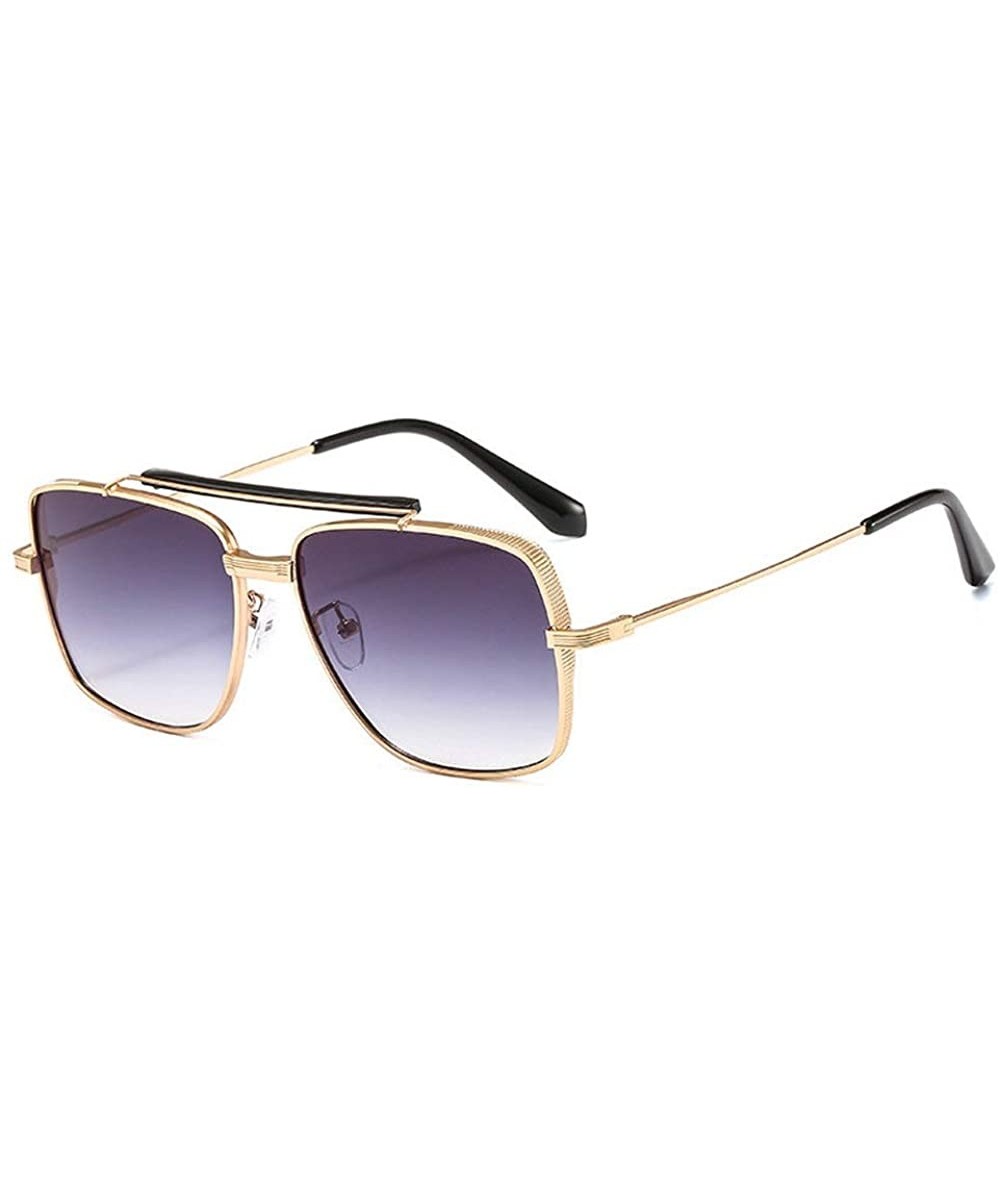 Vintage Gold Alloy Womens Sunglasses 2020 Square Pilot Luxury Gradient Style Sunglasses Ladies Shades UV400 - CR194CKGIIC $10...