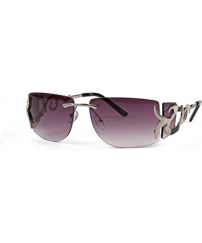 Fashion Leisure Designed Sport Style Sunglasses P2212 - Silverblack-gradientsmoke Lens - CD1290GGLC7 $12.33 Sport
