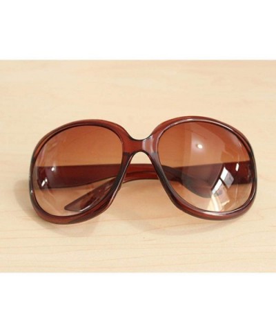 Women Retro Style Anti-UV Sunglasses Big Frame Fashion Sunglasses Sunglasses - Brown - CZ194N482MW $7.43 Oval