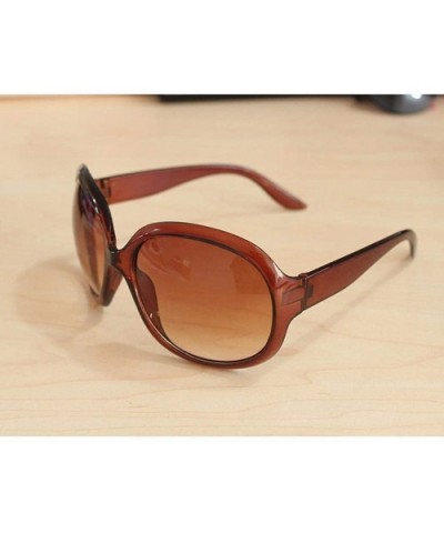 Women Retro Style Anti-UV Sunglasses Big Frame Fashion Sunglasses Sunglasses - Brown - CZ194N482MW $7.43 Oval