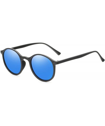 Polarized Round Sunglasses Men Women Retro Ultralight Circle Sunglasses UV400 Protection - Blue - CS194CGND9T $9.29 Round