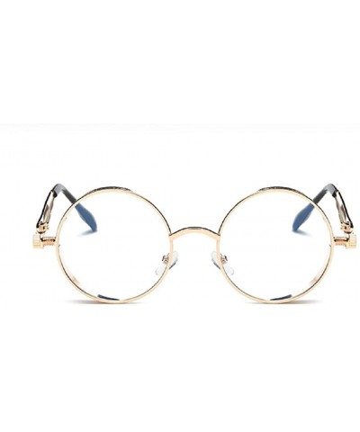 Vintage Hippie Retro Metal Round Circle Frame Sunglasses - Gold - CR182ZX5QKO $8.35 Goggle