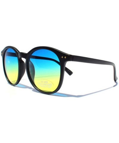 SIMPLE Round Fashion Sunglasses for Men Women Classic Style - Blue Yellow - CC18ZCN9WDX $7.41 Round