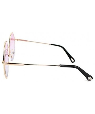 Women Hipster Polygon Sunglasses UV400 Metal Frame Eyewear - Pink - CT18QH90G9M $10.76 Sport