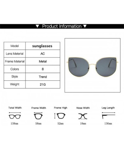 Fashion Round Sunglasses-Cute Cat Eye Eyewear-Owersized Vintage Shade Glasses - E - CY190ED56E2 $30.73 Round