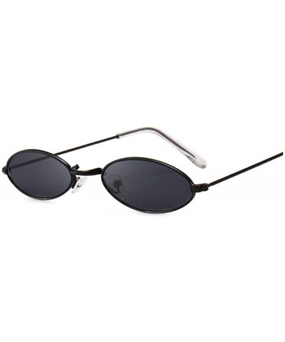 Women Sunglasses Famous Oval Sun Glasses Luxury Metal Round Rays Frames Black Small Cheap Eyewear Oculos - CW1985CS4NH $12.77...