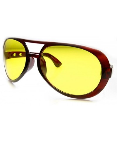 Extra Large Exaggerated Elvis Costume Aviator Sunglasses (6 Inches) - Brown Yellow - CJ11OY7RFGJ $8.90 Aviator