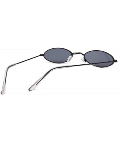 Women Sunglasses Famous Oval Sun Glasses Luxury Metal Round Rays Frames Black Small Cheap Eyewear Oculos - CW1985CS4NH $12.77...