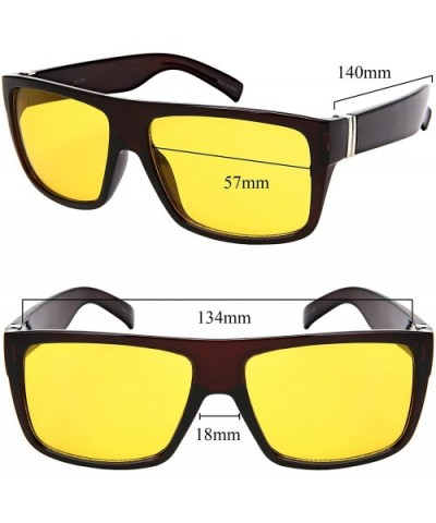 Square Frame Sunglasses with Night Driving 541075-ND - Black Frame/Night Driving - CA188520WOG $5.52 Wrap