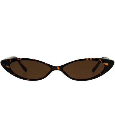 Womens Ultra Thin Narrow Cat Eye Goth Plastic Sunglasses - Tortoise Brown - CX18C7IEWE8 $7.07 Cat Eye