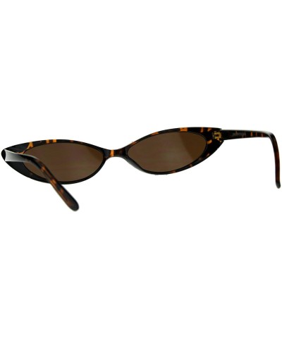 Womens Ultra Thin Narrow Cat Eye Goth Plastic Sunglasses - Tortoise Brown - CX18C7IEWE8 $7.07 Cat Eye