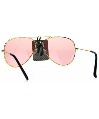 Pink Lens Aviator Sunglasses Womens Classic Metal Aviators UV 400 - Gold - C21855Y0ZYD $5.61 Aviator