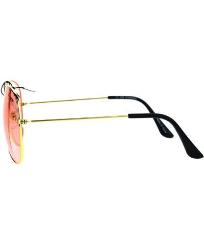 Pink Lens Aviator Sunglasses Womens Classic Metal Aviators UV 400 - Gold - C21855Y0ZYD $5.61 Aviator