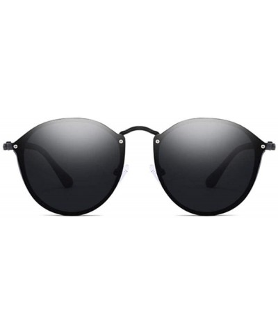 Round Sunglasses Vintage Brand Designer Black Mirror Sunglasses For GoldSilver - Silvergray - C318Y4S6OYS $8.47 Aviator