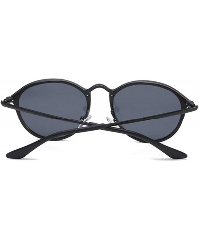 Round Sunglasses Vintage Brand Designer Black Mirror Sunglasses For GoldSilver - Silvergray - C318Y4S6OYS $8.47 Aviator