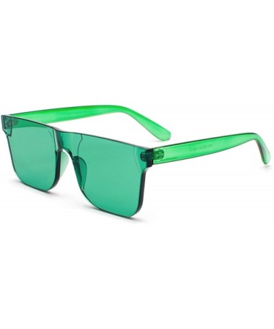 KyiduoOne Piece Rimless Tinted Eyewear Transparent Candy Color Sunglasses - Green - C618ROQTWSM $5.29 Square