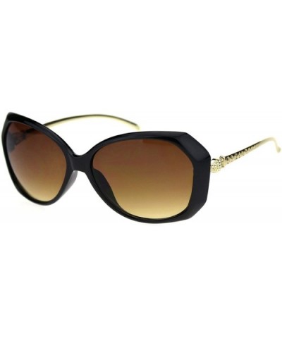 Womens Metal Serpent Snake Arm Butterfly Sunglasses - Black Brown - CY18RW4R772 $6.18 Butterfly