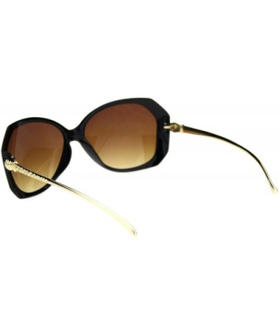 Womens Metal Serpent Snake Arm Butterfly Sunglasses - Black Brown - CY18RW4R772 $6.18 Butterfly