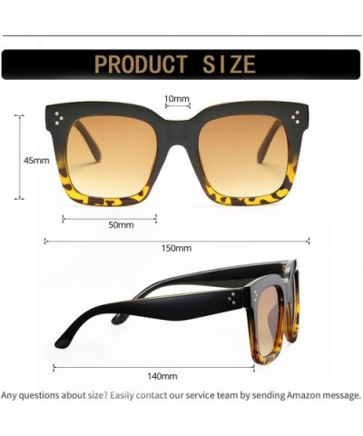 Retro Oversized Square Sunglasses for Women Flat Lens Sun Glasses Gradient Shades UV400 - CP18S5KSQ3L $9.71 Oversized