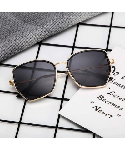 Unisex Polarized Aviator Sunglasses Classic Women Retro Irregular Designer Goggles - Black - CO18RL0XXEN $7.02 Goggle