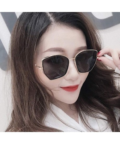 Unisex Polarized Aviator Sunglasses Classic Women Retro Irregular Designer Goggles - Black - CO18RL0XXEN $7.02 Goggle