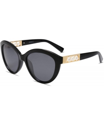 Vintage Cat Eye Sunglasses with Polarized Lens for Women AIMEE - C1 Black Frame/Grey Lenses - CG18X3XOY45 $15.99 Goggle