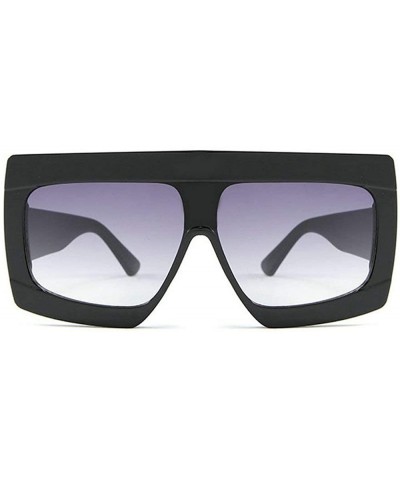 Fashion Women Flat top sunglasses Ultralight oversized frame Mens Goggle UV400 - Gradient Grey - CR18RA8DS84 $8.06 Rectangular