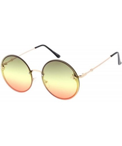 Round Frameless Bulky Candy Lens 80s Retro Fashion Sunglasses - Brown - CU18UTAQW4W $7.36 Round