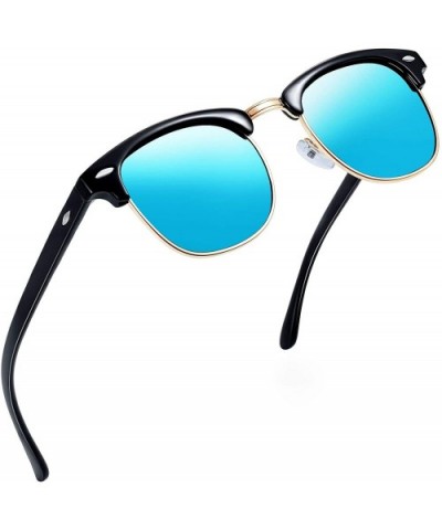Half Frame Polarized Sunglasses for Women and Men Driving Sun glasses 100% UV Blocking Retro Brand Sun Glasses - C0196SHD7E5 ...