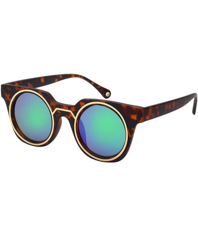 Bold Square Frame Sunglasses w/Color Mirror Lens 541057-REV - Matte Demi - CT12LX2HAH5 $6.47 Oversized
