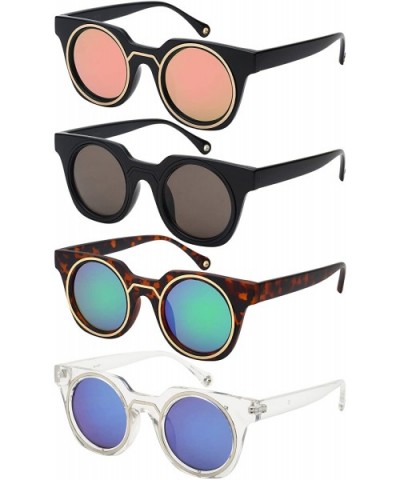 Bold Square Frame Sunglasses w/Color Mirror Lens 541057-REV - Matte Demi - CT12LX2HAH5 $6.47 Oversized