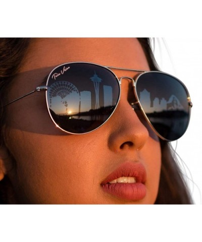 Twin Vision Seattle Skyline Photo-chromatic Sunglasses - Silver - C718R5994Y5 $28.07 Aviator