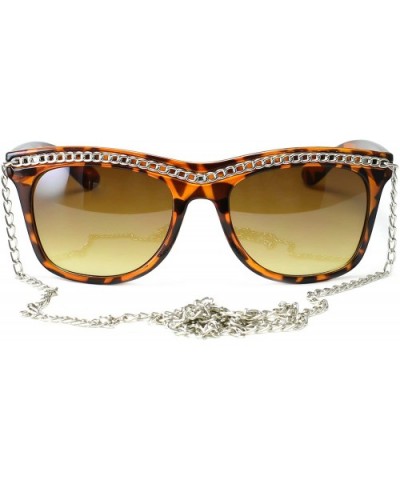 Women's Chain Link Plastic Sunglasses - Tortoise - CL1196G222P $7.78 Round