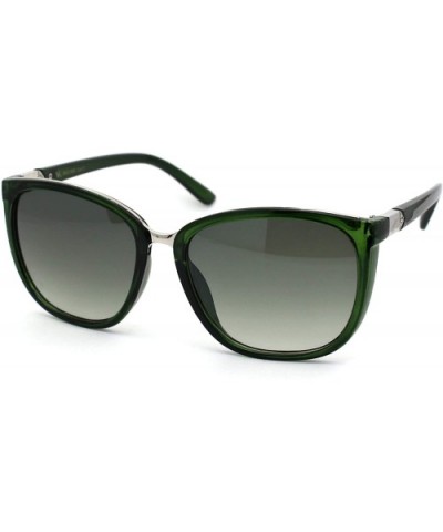 Womens Rhinestone Jewel Hinge Butterfly Sunglasses - Green Silver Green - CC18YL9SRQ2 $8.47 Butterfly