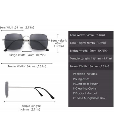 Oversized Square Polarized Sunglasses Metal Frame for Men and Women - Silver Frame / Polarized Grey Lens - C71903C2Z9X $12.38...