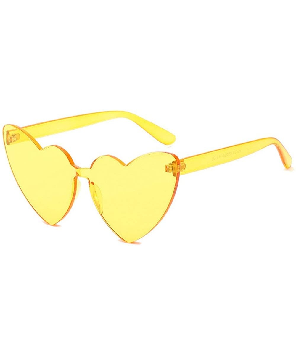 Fashion Shaped Sunglasses Designer Rimless - Yellow - CC18MG07OYG $7.65 Rimless