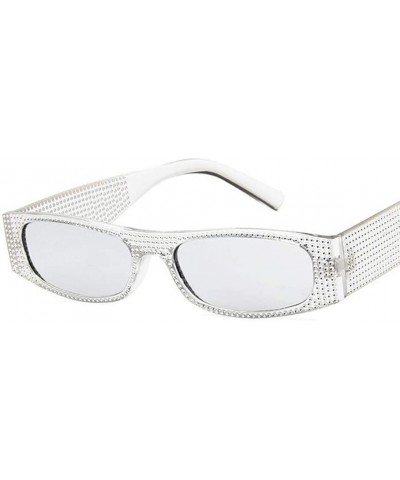 Sunglasses-Pearl Rivet Rectangle Sunglasses Luxury Sun Cover Summer Fashion Casual Glasses (B) - B - C118R44YH60 $5.01 Square