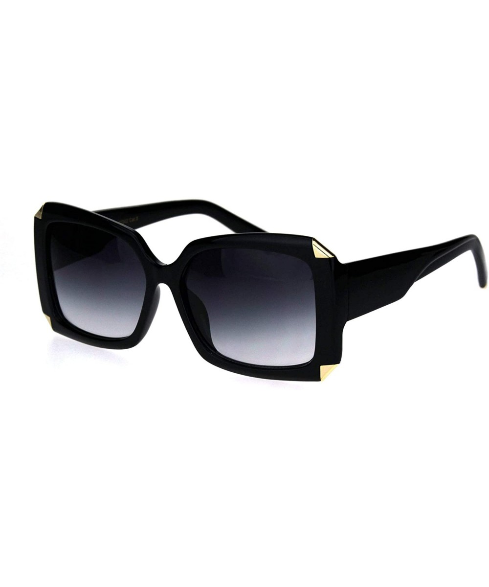 Womens Mod Design Elegant Luxury Fashion Rectangular Sunglasses - Black Smoke - CI18IDXQA6Q $11.08 Rectangular